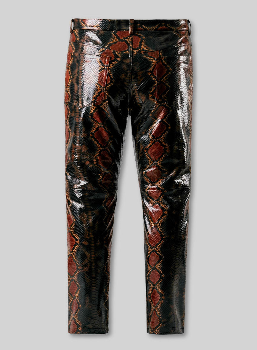 Bold Knight Python Leather Pants - StudioSuits