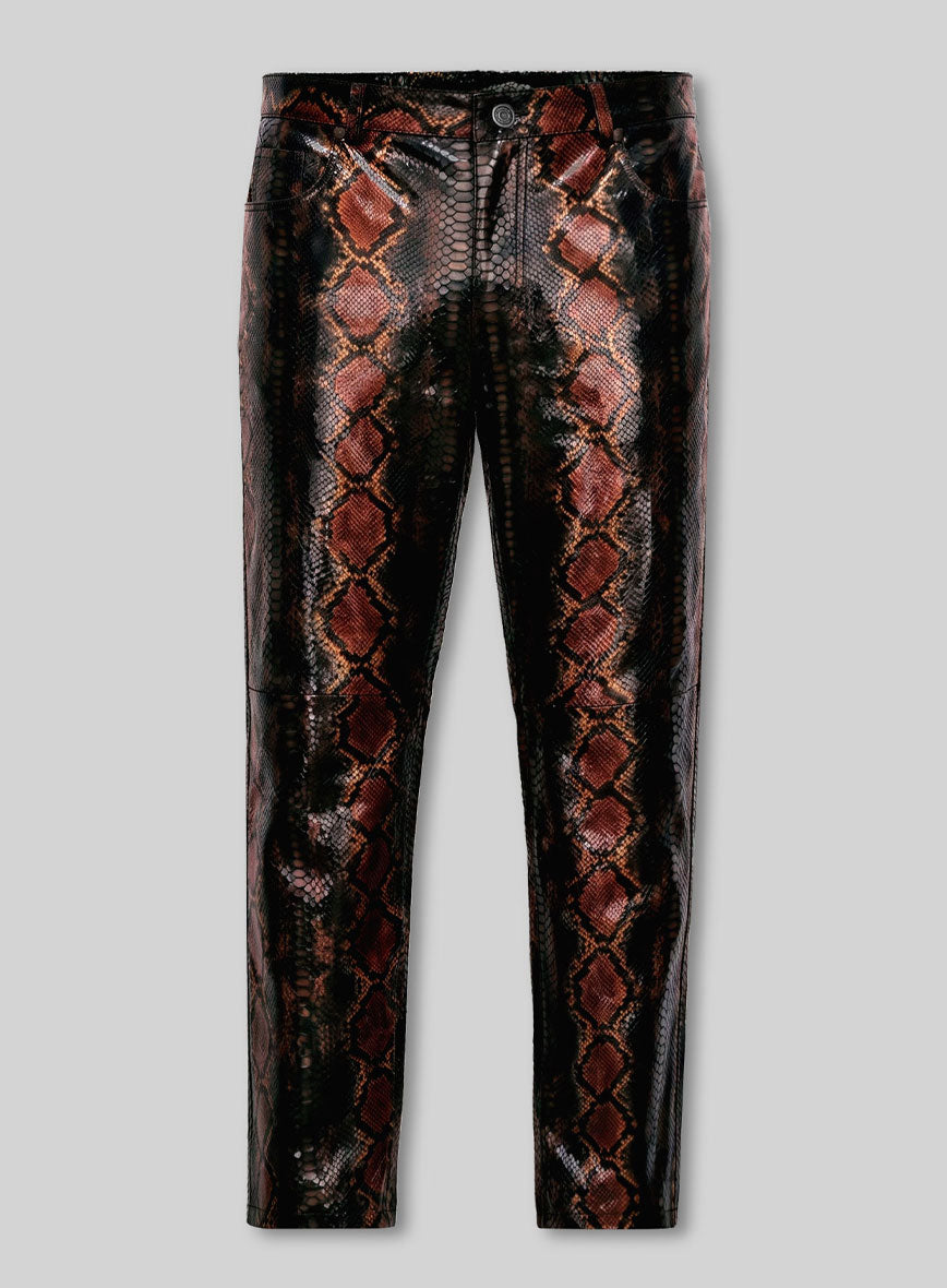 Bold Knight Python Leather Pants - StudioSuits