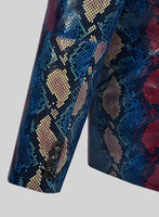 Bold Blue Python Catwalk Leather Blazer # 2 - StudioSuits