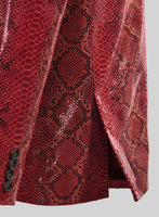 Bold Red Python Western Leather Blazer - StudioSuits