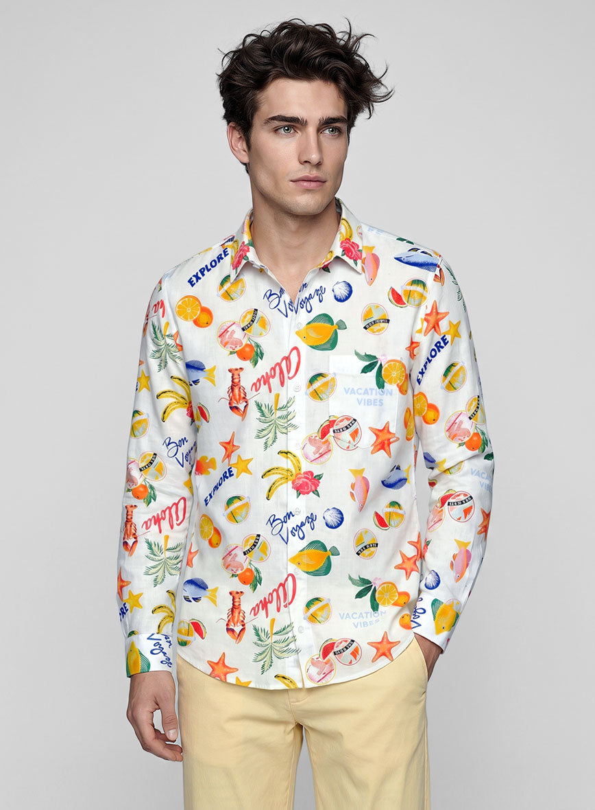 Bon Voyage Cotton Lycra Shirt - StudioSuits