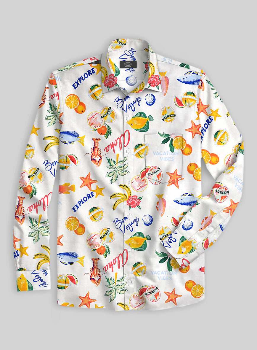Bon Voyage Cotton Lycra Shirt - StudioSuits