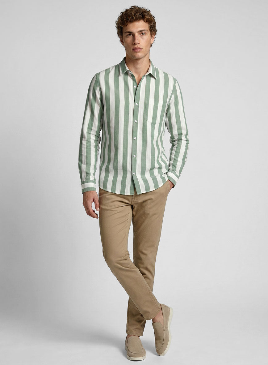 Herbonic Stripe Cotton Shirt - StudioSuits