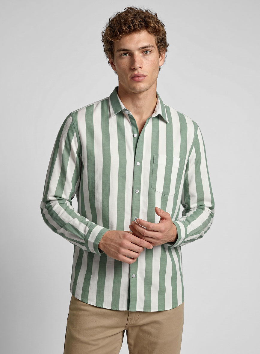 Herbonic Stripe Cotton Shirt - StudioSuits