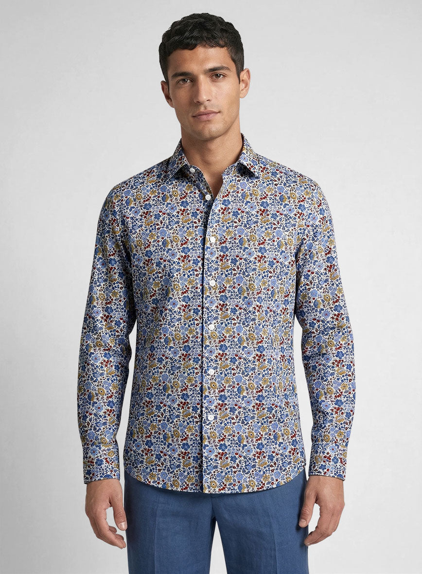 Botanical Haven Feather Cotton Shirt - StudioSuits