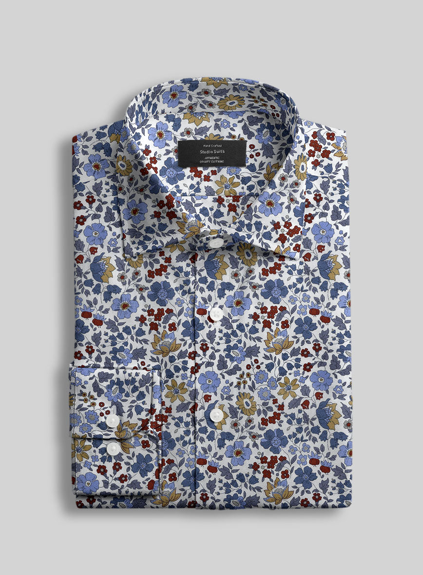 Botanical Haven Feather Cotton Shirt - StudioSuits