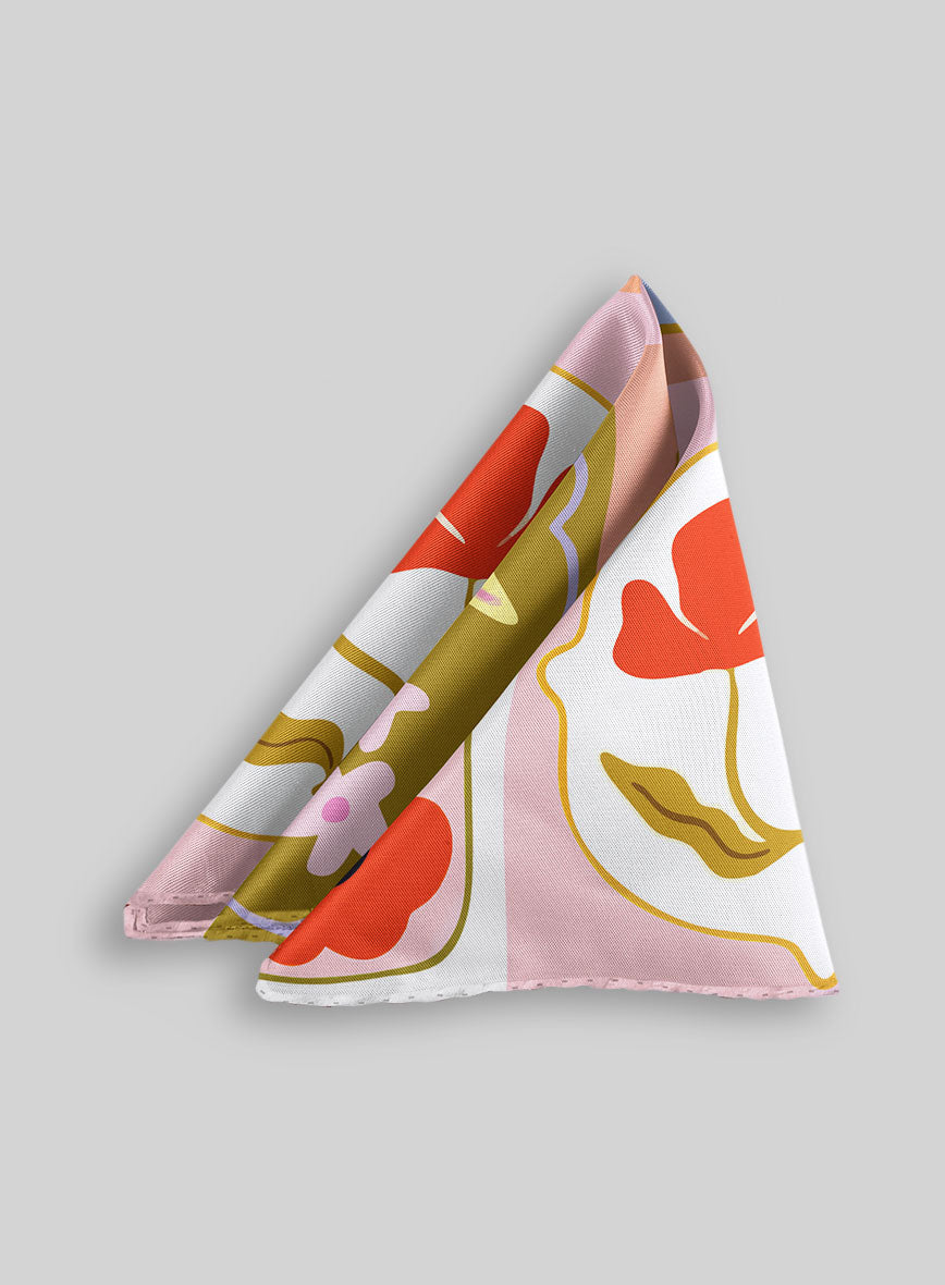 Botanical Tiles Silk Pocket Square - StudioSuits