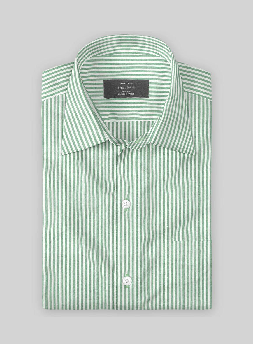 Botanic Stripe Cotton Shirt - StudioSuits