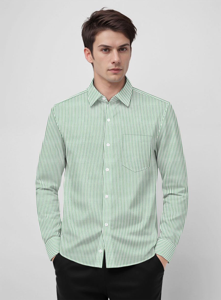 Botanic Stripe Cotton Shirt - StudioSuits