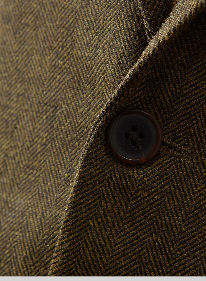 Bottle Brown Herringbone Tweed Jacket II - StudioSuits