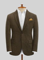 Bottle Brown Herringbone Tweed Jacket - StudioSuits