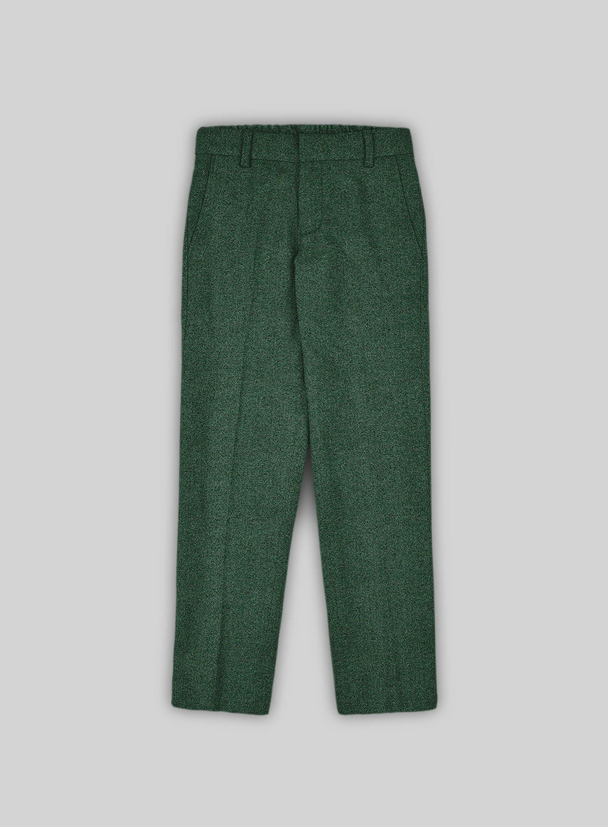 Bottle Green Herringbone Tweed Boys Suit - StudioSuits