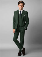 Bottle Green Herringbone Tweed Boys Suit - StudioSuits