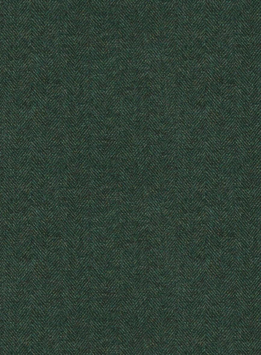 Bottle Green Herringbone Tweed Overshirt - StudioSuits