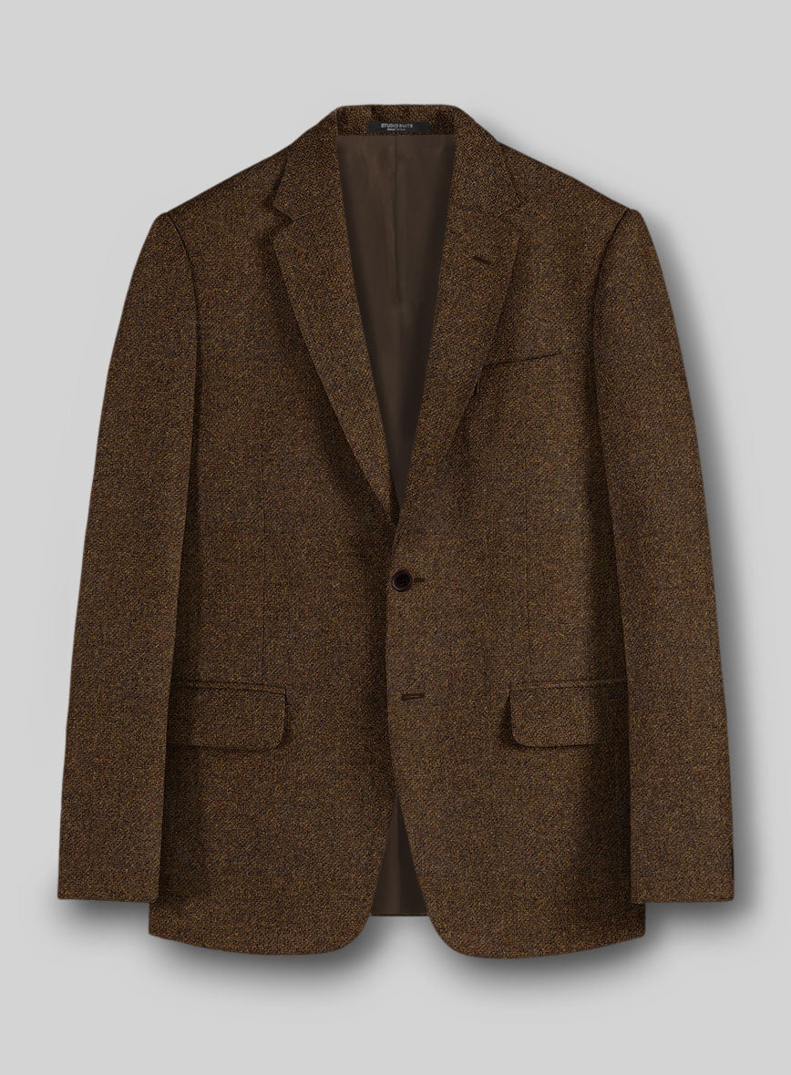 Bramble Brown Heavy Tweed Jacket - StudioSuits