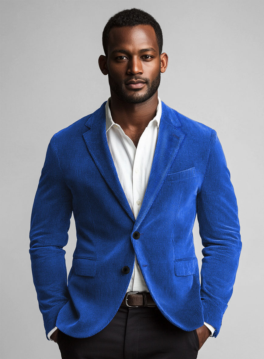 Bright Blue Corduroy Jacket – StudioSuits