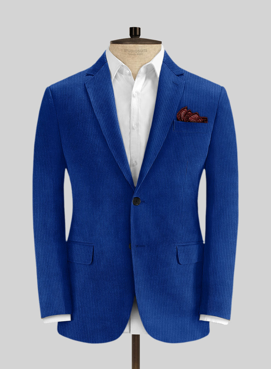 Bright Blue Thick Corduroy Suit - StudioSuits