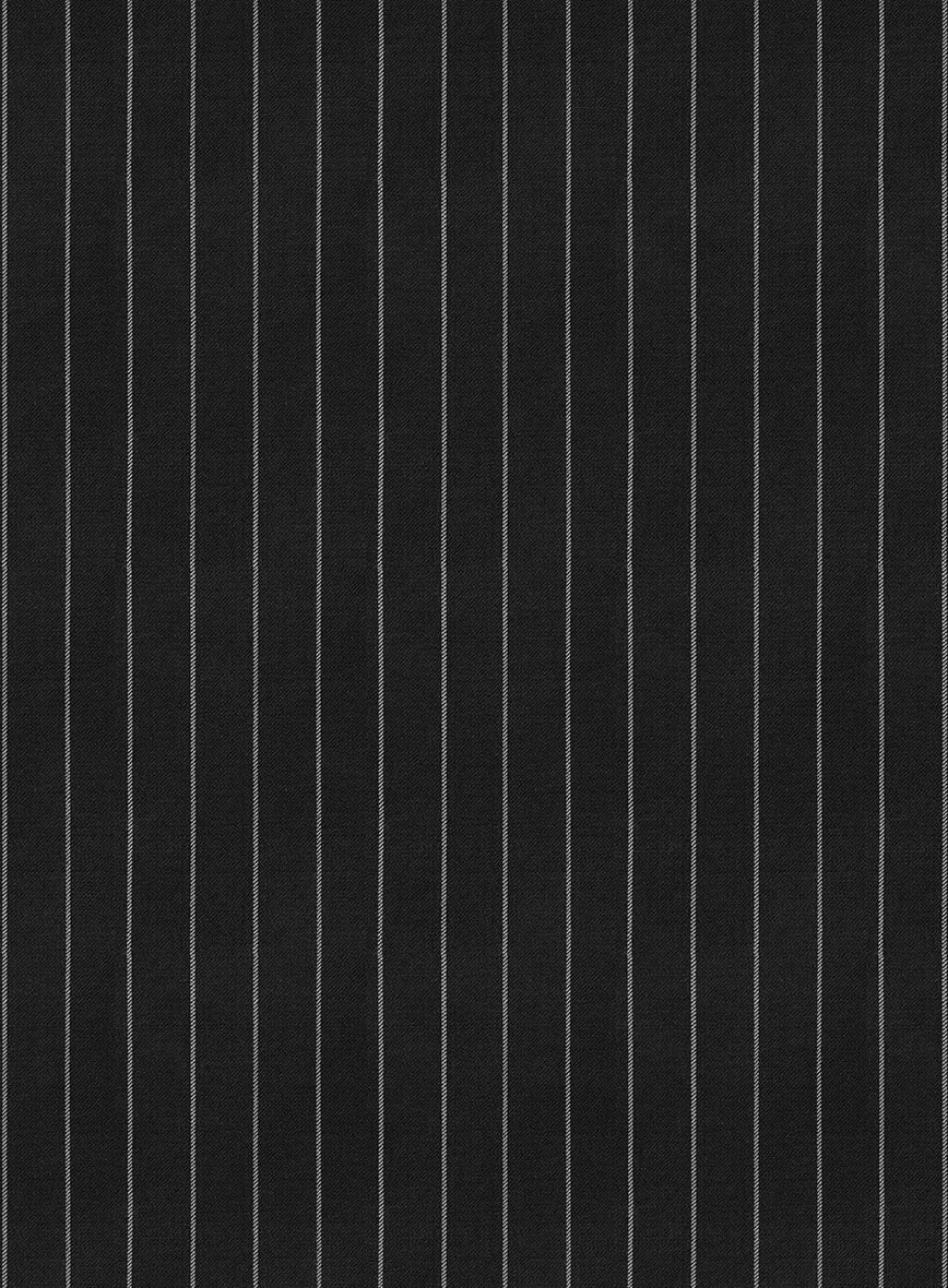 Bristol Black Rope Stripe Double Breasted Jacket - StudioSuits