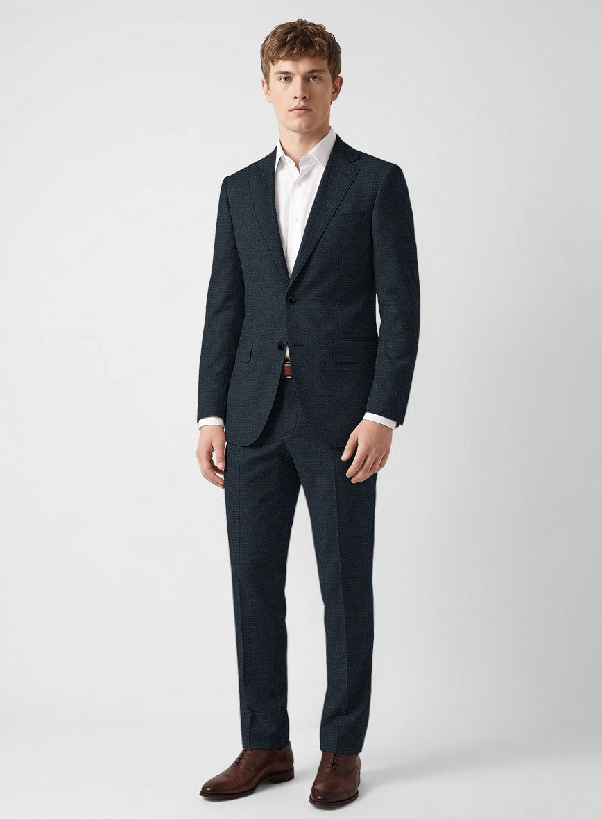 Bristol Bob Weave Teal Blue Suit - StudioSuits