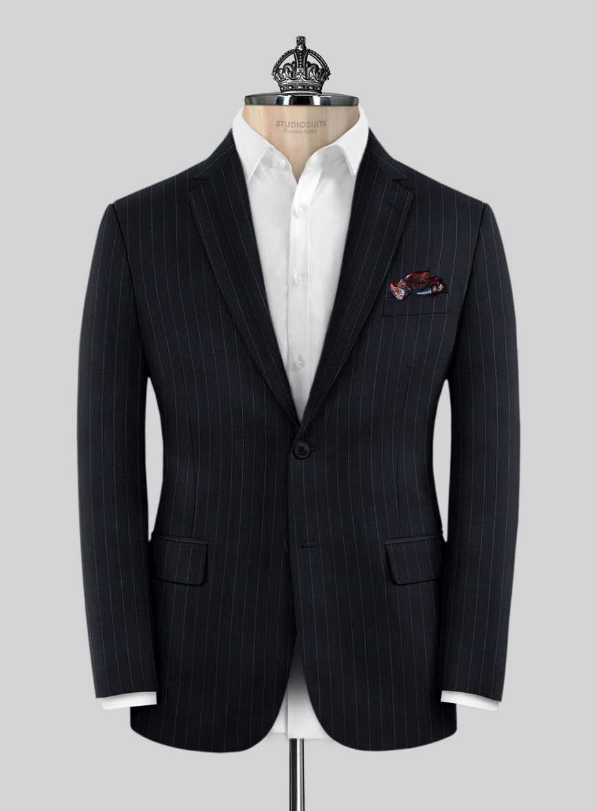 Bristol Dark Blue Regal Stripe Jacket - StudioSuits