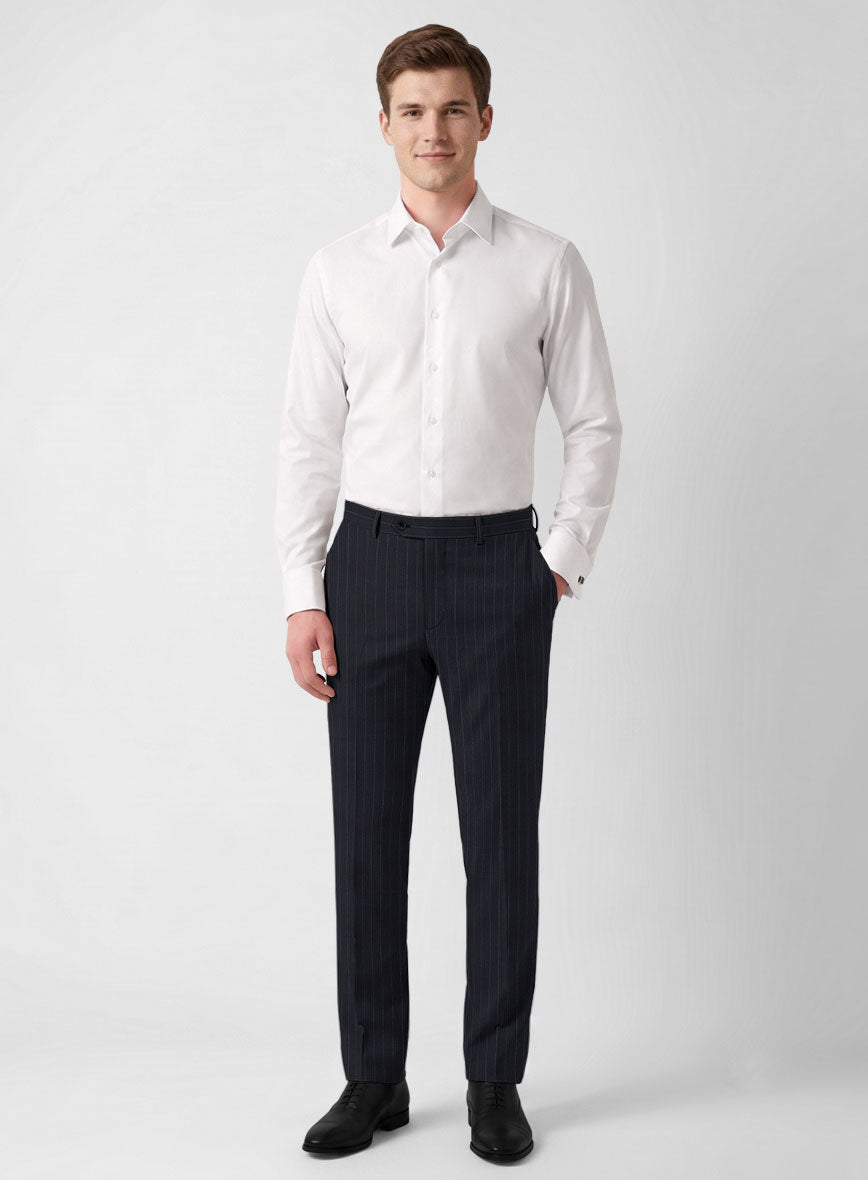 Bristol Dark Blue Regal Stripe Pants - StudioSuits