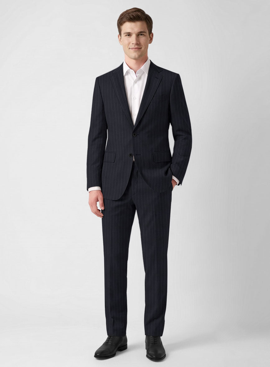 Bristol Dark Blue Regal Stripe Suit - StudioSuits