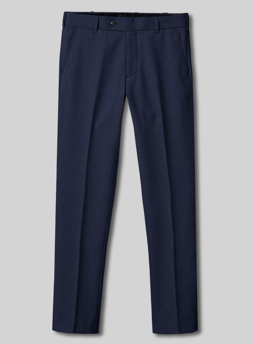 Bristol Dark Midnight Blue Sharkskin Pants - StudioSuits