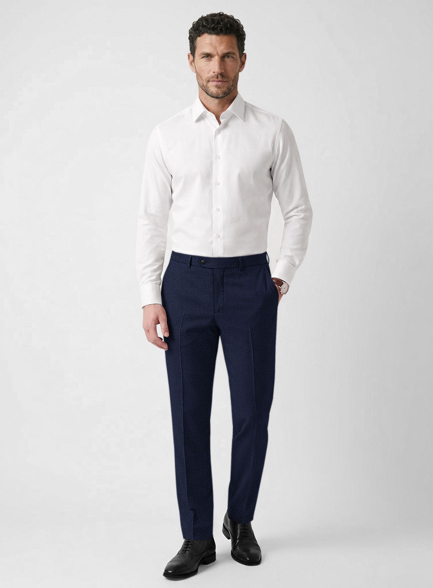 Bristol Dark Midnight Blue Sharkskin Pants - StudioSuits
