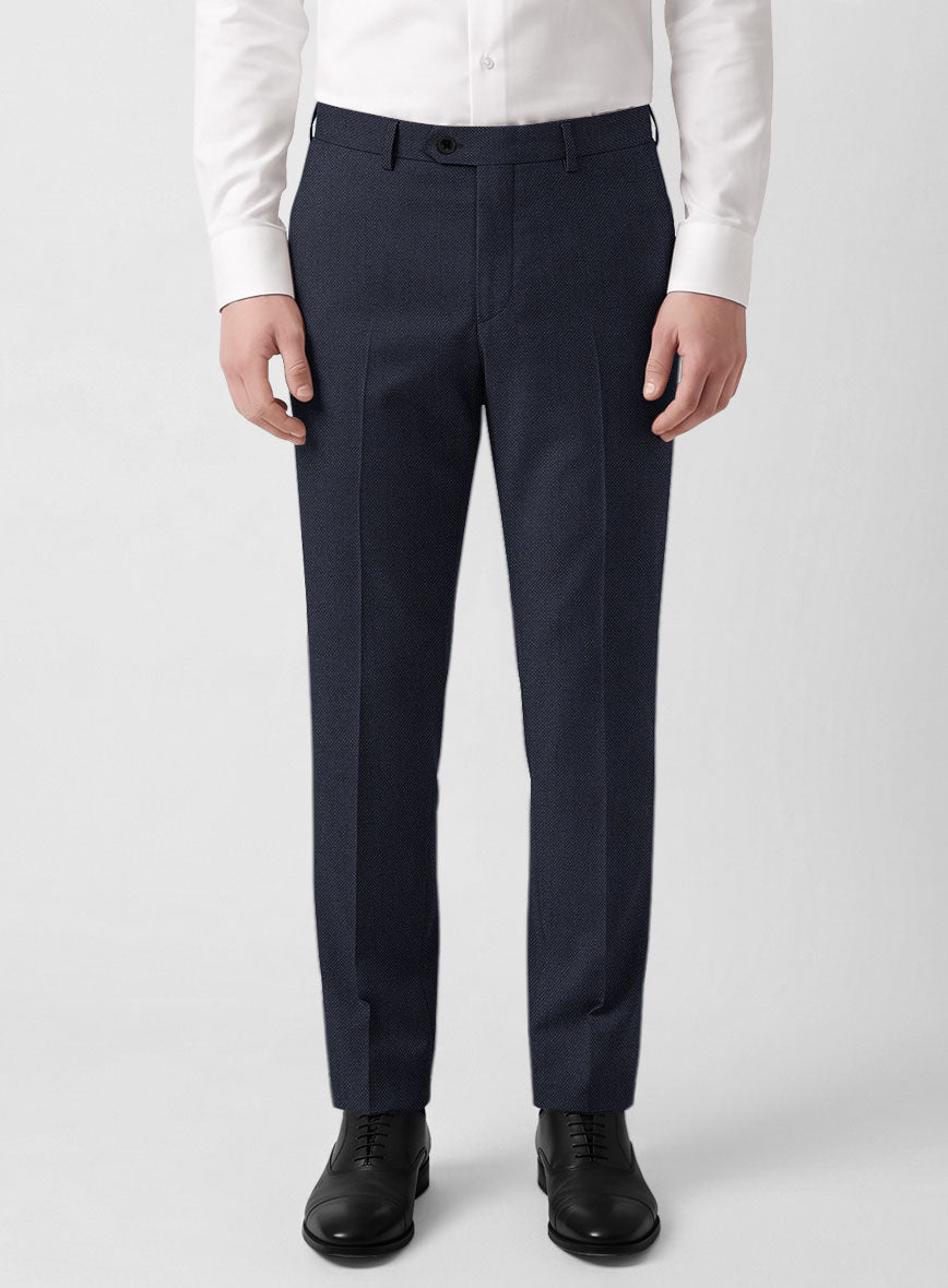 Bristol Dark Navy Sharkskin Pants - StudioSuits