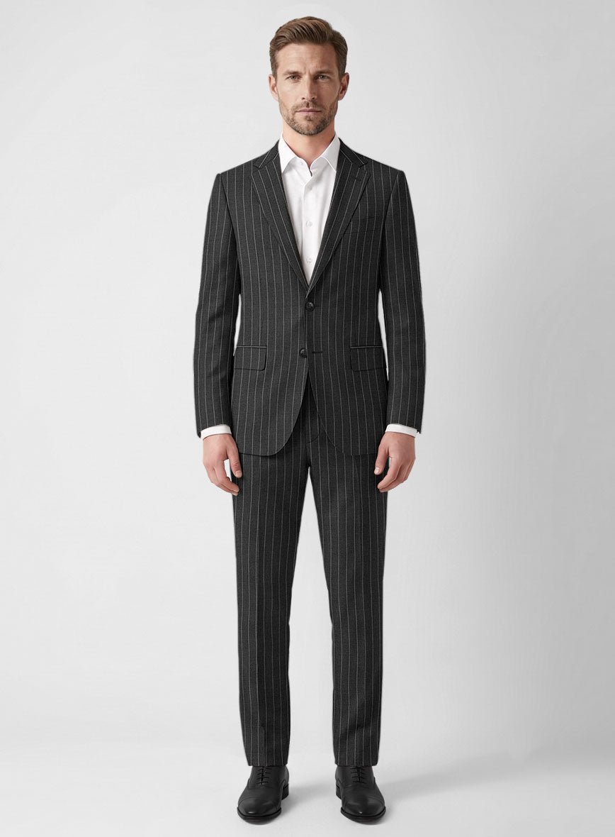 Bristol Gray Rope Stripe Suit - StudioSuits