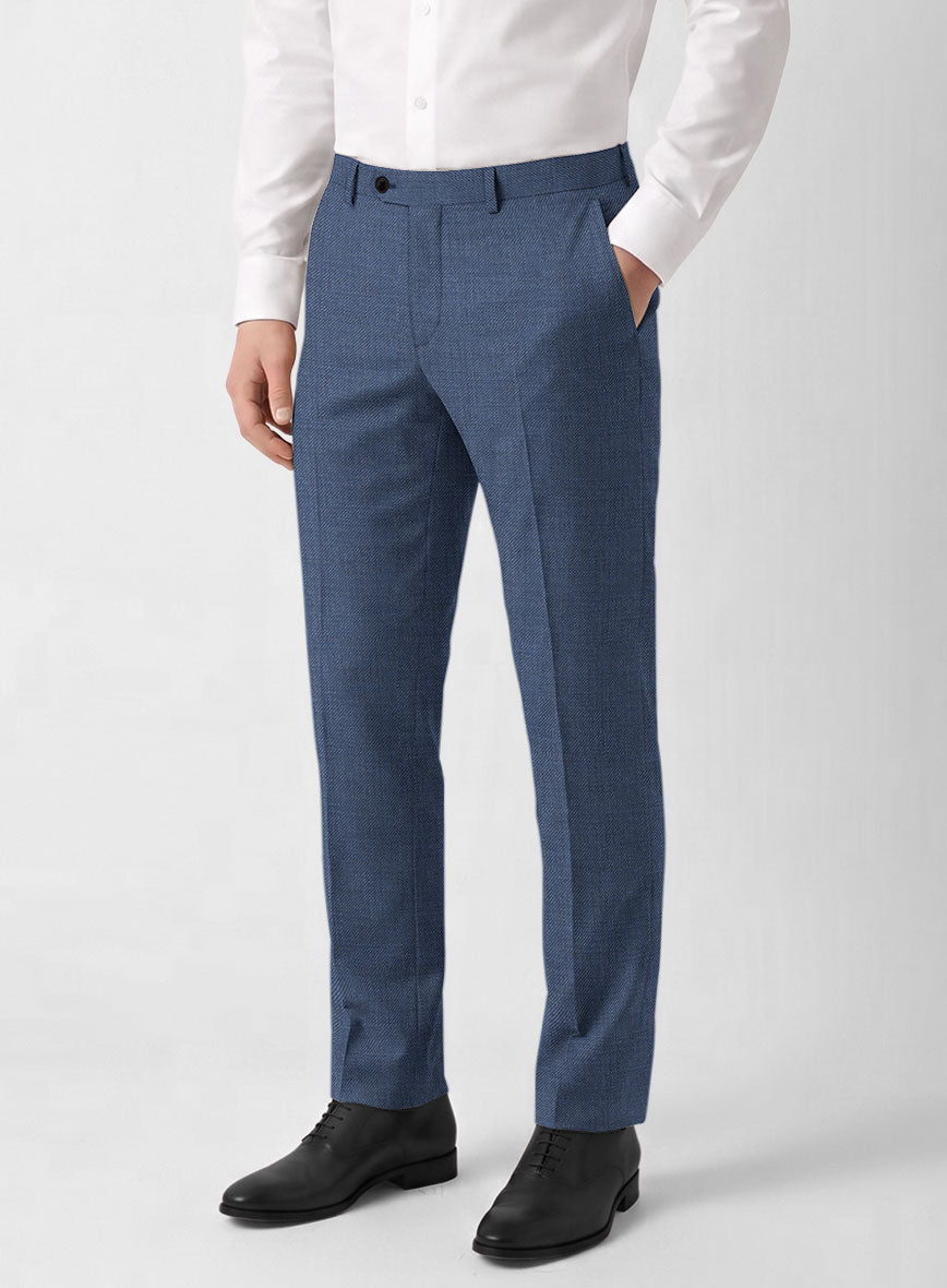 Bristol Light Navy Sharkskin Pants - StudioSuits