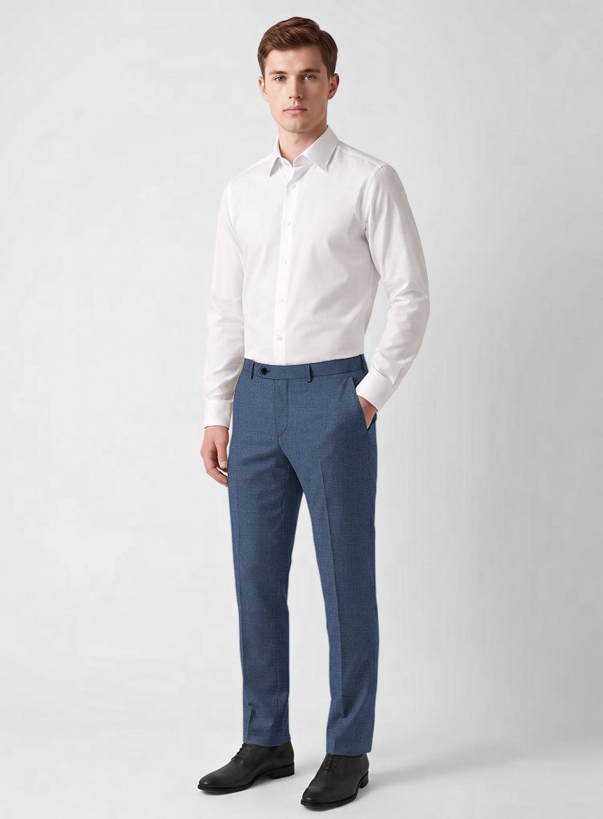 Bristol Light Navy Sharkskin Pants - StudioSuits