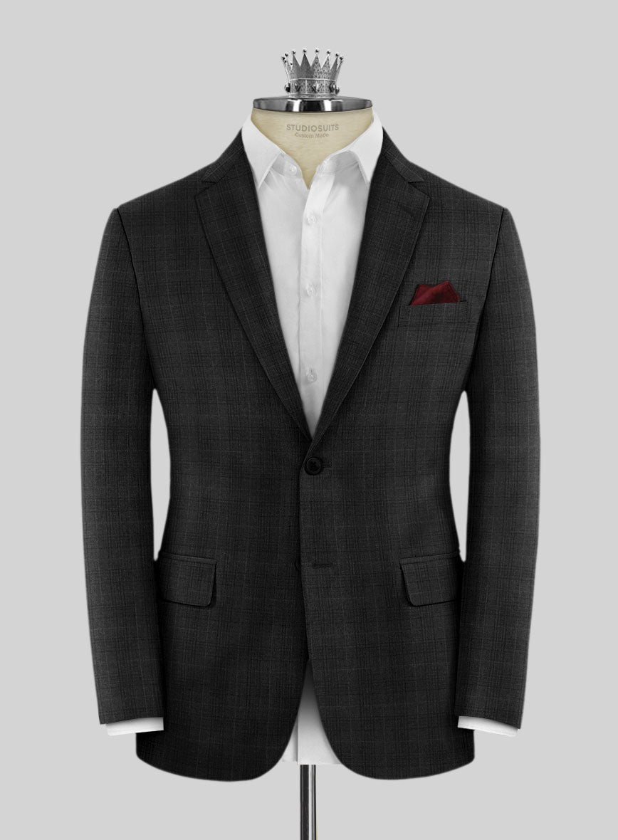 Bristol Alvaro Charcoal Checks Jacket - StudioSuits