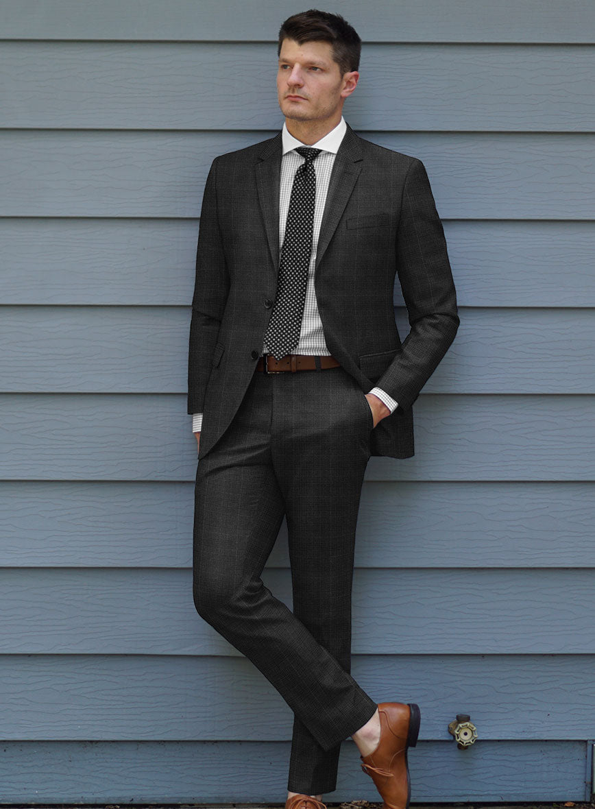 Bristol Alvaro Charcoal Checks Suit - StudioSuits