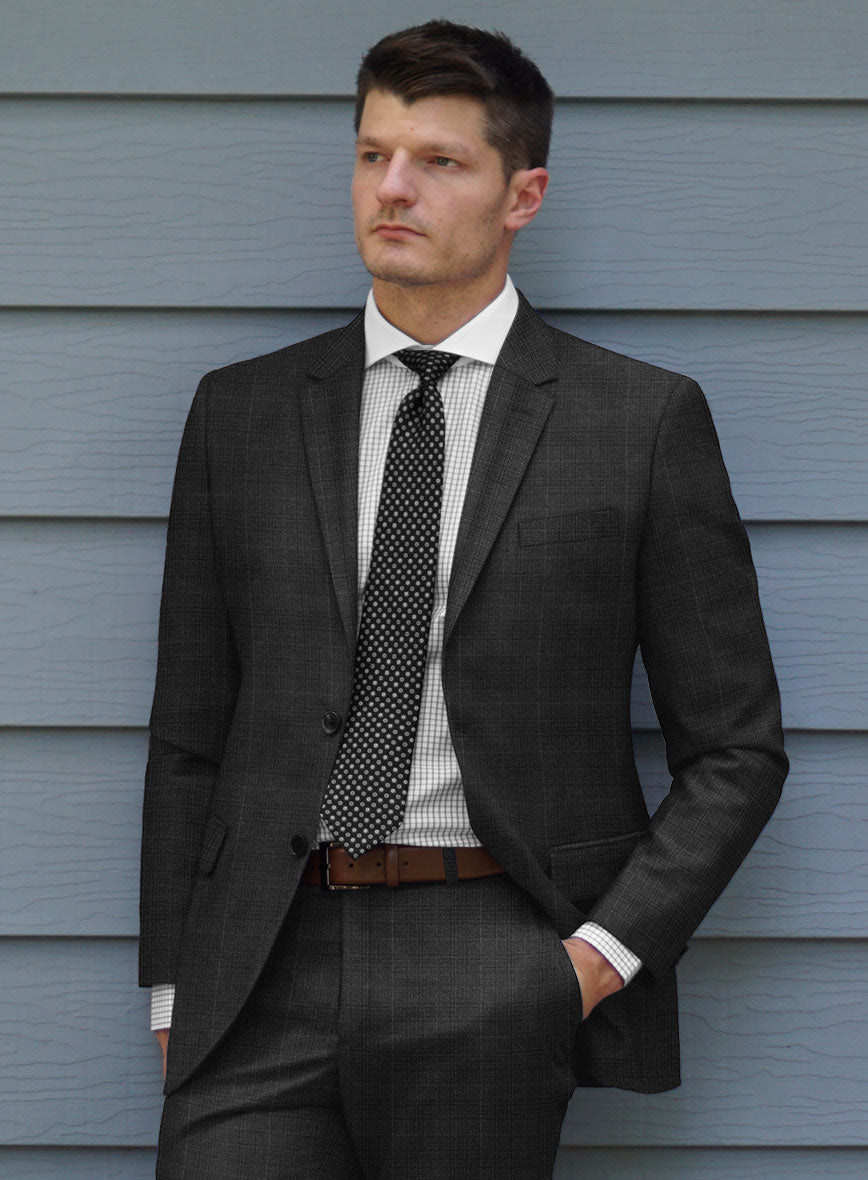 Bristol Alvaro Charcoal Checks Suit - StudioSuits