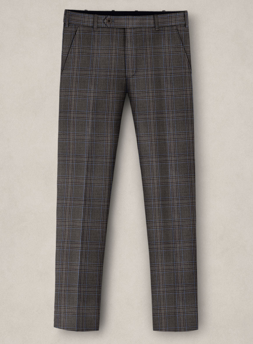 Bristol Argento Gray Check Pants - StudioSuits