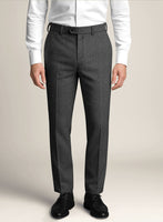 Bristol Ash Gray Herringbone Pants - StudioSuits