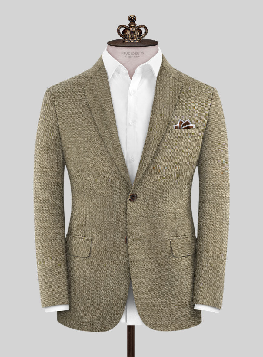 Bristol Beige Sharkskin Jacket - StudioSuits