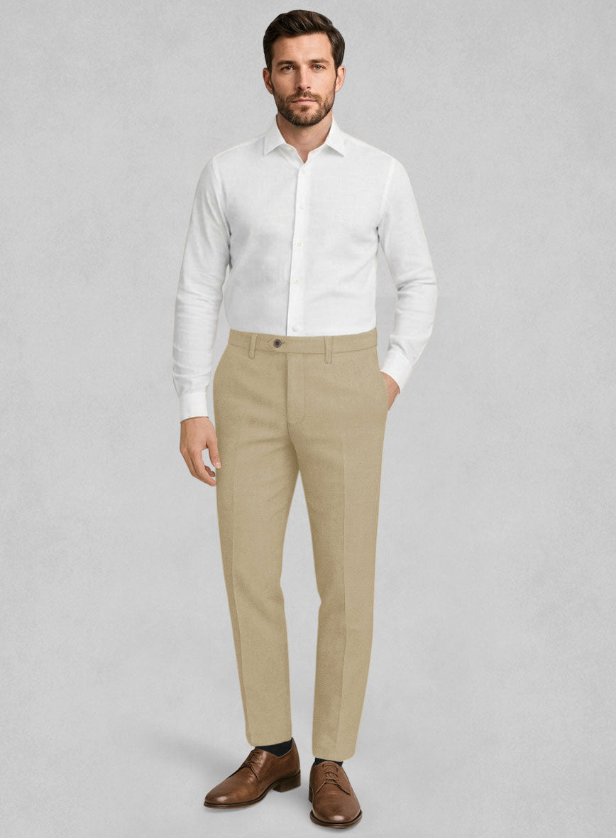 Bristol Beige Wool Pants - StudioSuits