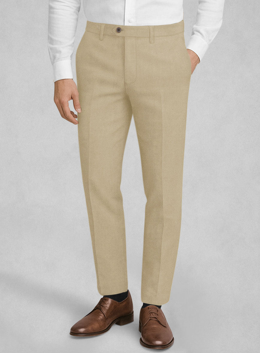 Bristol Beige Wool Pants - StudioSuits