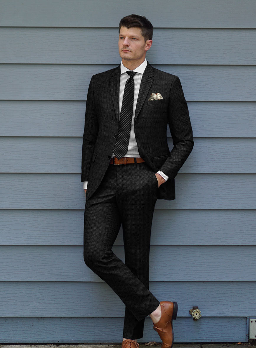 Bristol Bob Weave Black Suit - StudioSuits