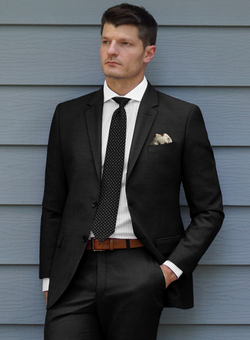 Bristol Bob Weave Black Suit - StudioSuits