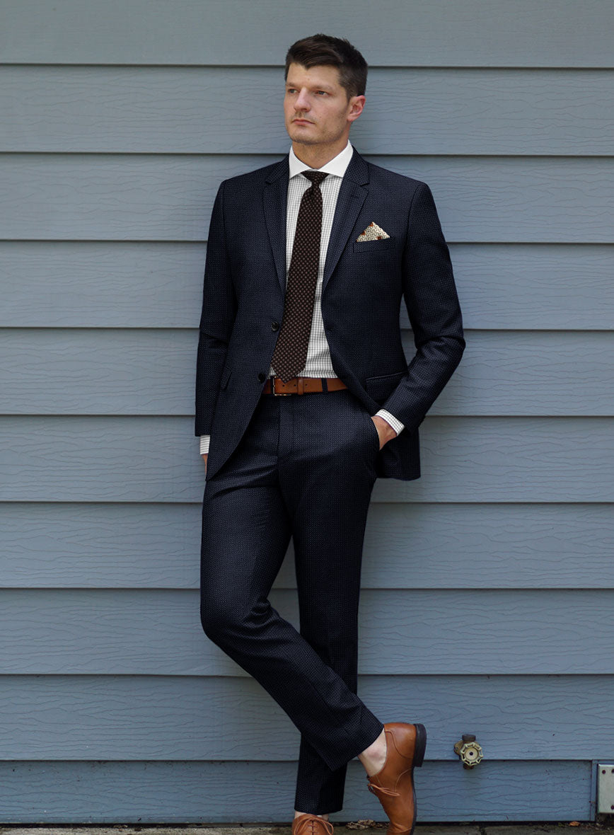 Bristol Bob Weave Blue Suit - StudioSuits