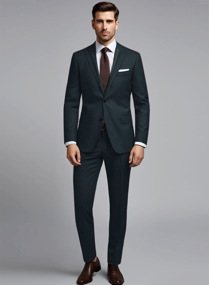 Bristol Bob Weave Teal Blue Suit - StudioSuits