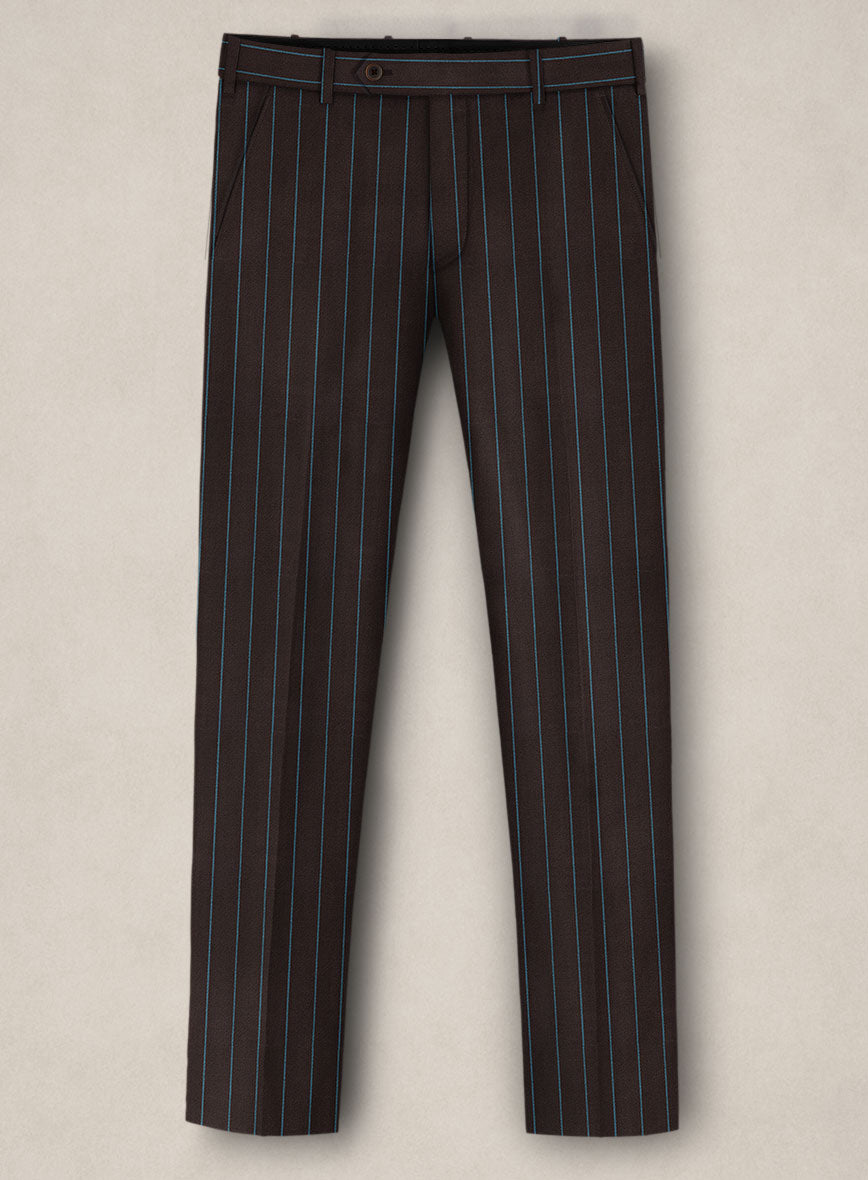 Bristol Brown Rope Stripe Pants - StudioSuits