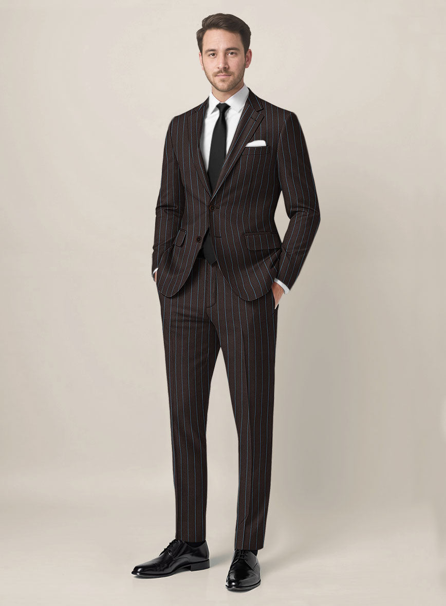 Bristol Brown Rope Stripe Suit - StudioSuits