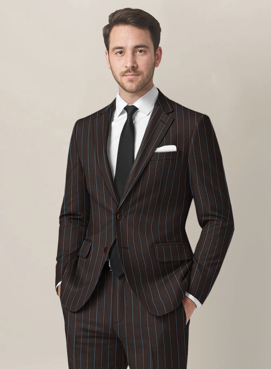 Bristol Brown Rope Stripe Suit - StudioSuits