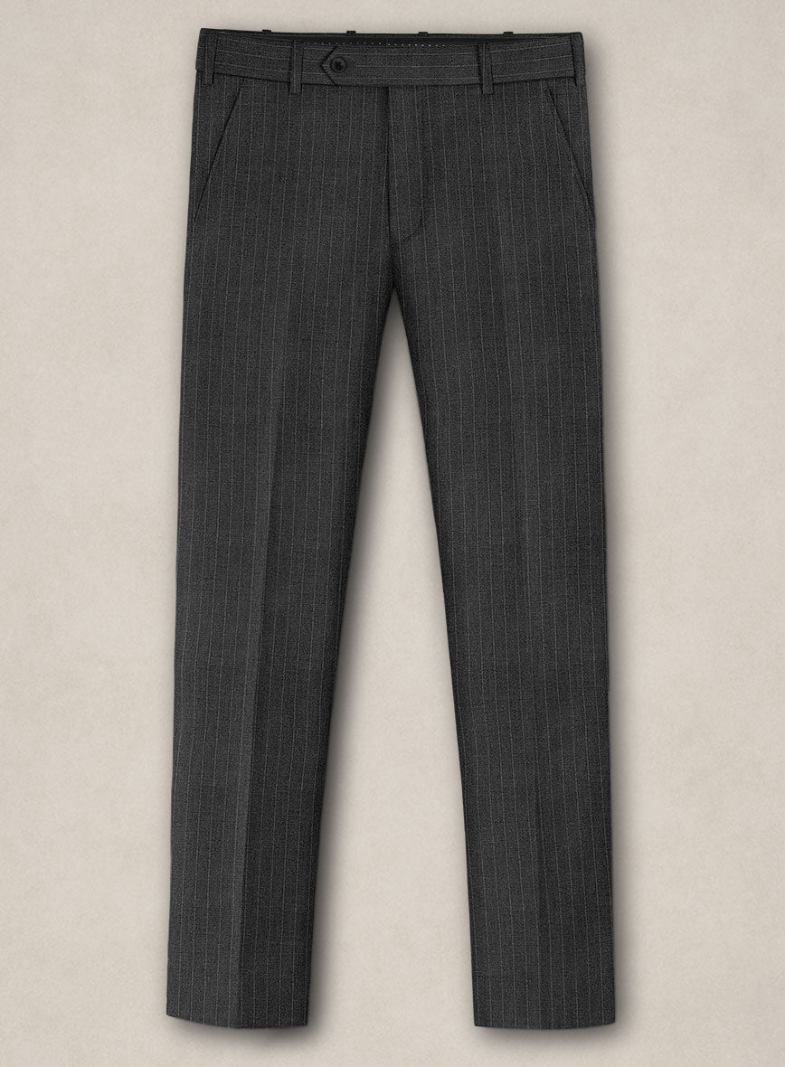 Bristol Charcoal Pinstripe Pants - StudioSuits