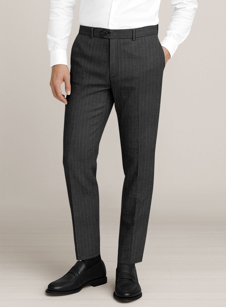 Bristol Charcoal Pinstripe Pants - StudioSuits