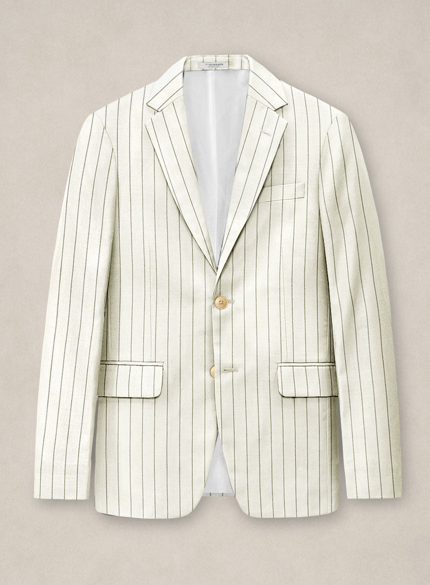 Bristol Cream Rope Stripe Jacket - StudioSuits